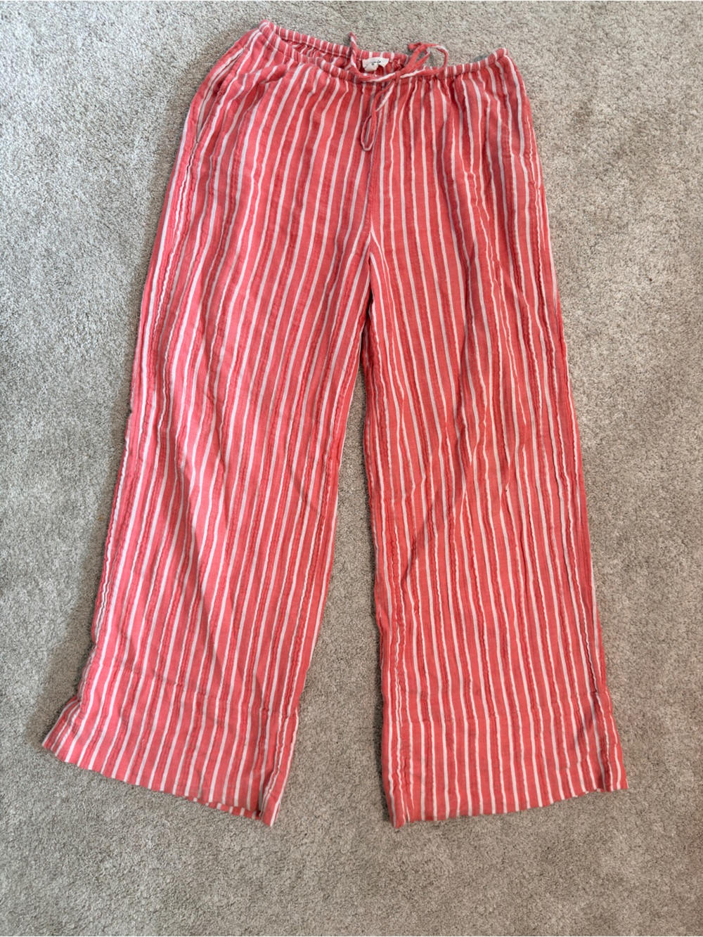 Striped Coral Wide-Leg Jumpsuit Pants Set - Picture 4 of 5